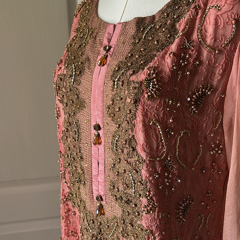 Dusty Pink Beaded Indian/Pakistani Sharara Set